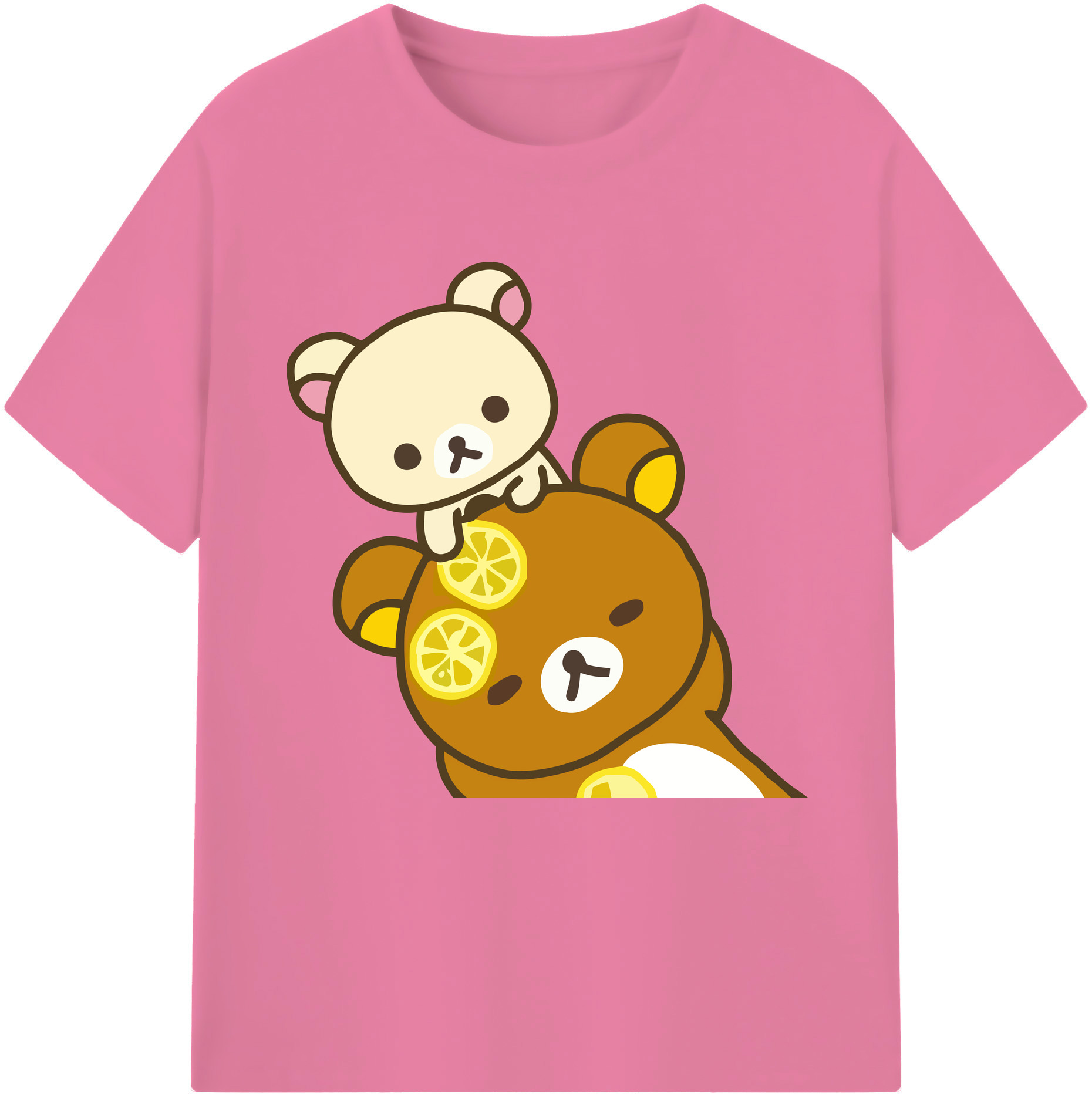 （画像用） リラックマ リラックマ キイロイトリ Rilakkuma Korilakkuma Kiiroitori 綿100％半袖Tシャツ（フロントプリント）